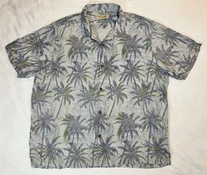 Tommy Bahama Shirt Men's 3XL 100% Silk Floral Palm Tree Button Up Short Sleeve - Picture 1 of 14