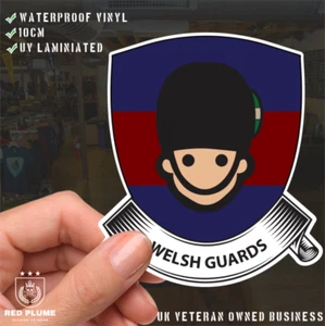 Welsh Guards Shield Vinyl Sticker - 10cm - UV Laminated - Picture 1 of 4