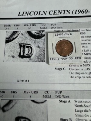 1960-D/D West Lincoln Wheat cent UNC RD RPM 1 Really Nice - Image 1 of 2