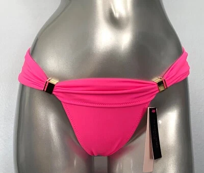 Parte inferior de bikini de natación descarada rosa con herrajes dorados Victoria's Secret nueva con etiquetas Foto 1 de 3
