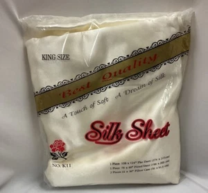 Ivory King Size Satiny - Silky Sheet Set - Picture 1 of 4