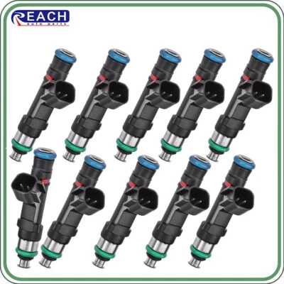 Set of 10 Fuel Injector FJ766 For 2019-2005 Ford Crown Victoria Lincoln Town Car - Image 1 of 4