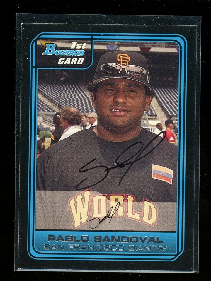 Tarjeta autógrafa firmada Bowman Pablo Sandoval 2006 Auto Giants RC Panda Foto 1 de 1