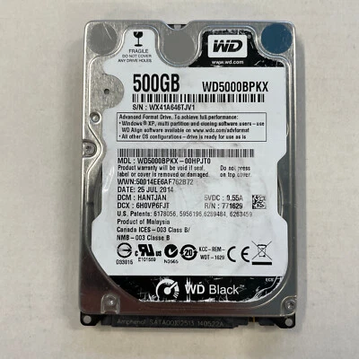 WD Scorpio Black 500GB 2.5" HDD SATA 6.0Gb/s 7200 RPM 16MB Cache WD5000BPKX - Image 1 of 4