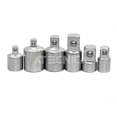 Set con 6 adattatori attacco quadro per bussole combinazioni 1/4-3/8-1/2 - Immagine 1 di 2