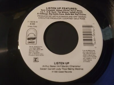 Listen Up Brand New Unplayed Original QWEST 45 RPM Record 1990 Electronic House - Image 1 of 2