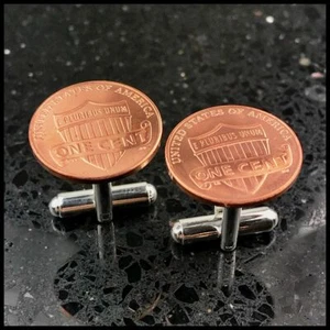 Modern Shield of Truth Penny Coin Cufflinks - Picture 1 of 5