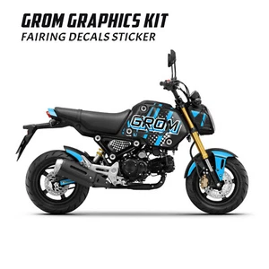 For Honda MSX 125 Grom 2021 2022 2023 Stripes Aqua Body Fairing Wrap Sticker - Foto 1 di 5