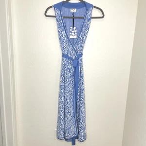 Diane Von Furstenberg X Target Knit Wrap Dress XL Sleeveless Sea Twig Midi DVF - Picture 1 of 9