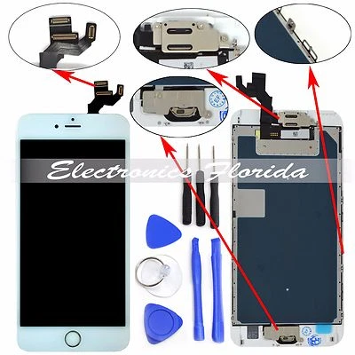 White LCD Screen Replacement Digitizer Full Assembly  iPhone 6S Plus + tool - Image 1 of 4
