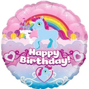 Happy Birthday Regenbogen Einhorn 18 Zoll Luftballon Geburtstag Party Deko - Bild 1 von 1