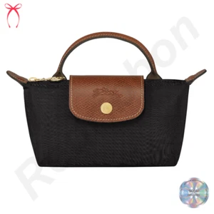 Longchamp Le Pliage Original Handle Pouch Black - Recycled Canvas 34175089001 - Picture 1 of 8