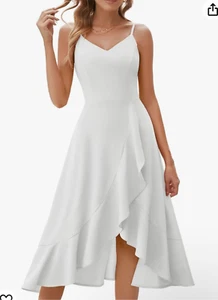 DRESSTELLS Women's Cocktail Party Dress, Formal Wedding Guest High Low Dress, Fi - Picture 1 of 10