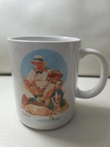 Norman Rockwell Vintage Coffee Tea Mug Cup 10 oz. “Catching the Big One” 1987 - Picture 1 of 8