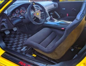 Tapetes a cuadros P2M para Mazda FD3S RX-7 RX7 FD 93-95 gris oscuro 2 piezas - Imagen 1 de 3