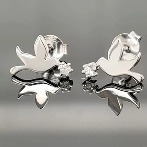 OHRSTECKER TAUBEN AUS 925/- SILBER MIT ZIRKONIA  SCHMUCKJAGD - Bild 1 von 3