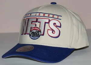 Mitchell & Ness NEW JERSEY NETS Snapback Hat Pro Crown Cap VINTAGE LOGO *2E - Picture 1 of 7