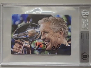 Pete Carroll Beckett BAS BGS Signed 4x6 Photo Auto Seattle Seahawks USC Trojans - Picture 1 of 1
