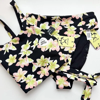 Hurley Carissa Moore 2 Piece Plumeria Tropical Floral Swimsuit NWT Size S  - Image 1 of 4