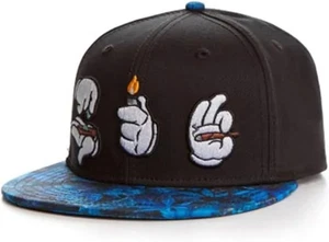 Hand Signs Adjustable Rebound Cap Black Baseball Cap Outdoor Leisure Sports Hat - Picture 1 of 1