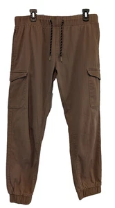 Ring Of Fire Long Cargo Teenage Pants Size L Brown 97% Cotton - Picture 1 of 17