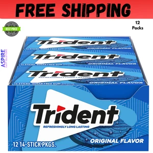 Trident Original Sabor Goma Sin Azúcar, 12 Paquetes de 14 Piezas (168 Piezas en Total) - Imagen 1 de 12