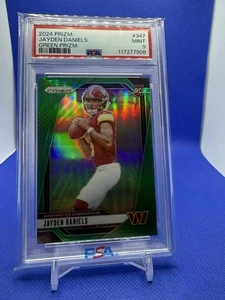 Jayden Daniels 2024 Panini Prizm PSA 9 Green Prizm Rookie RC #347 Commanders - Picture 1 of 2