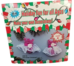 Mac Christmas Ornament Kit Nutcracker Beaded Vintage Makes 4  New - Picture 1 of 8