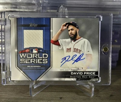 Parche autógrafo David Price 2019 Topps Serie Mundial certificado/50 Foto 1 de 2