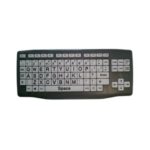 Large Key Large Black Print White Keys Keyboard - Picture 1 of 3