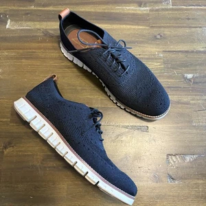 Cole Haan ZEROGRAND Remastered Stitchlite Wingtip Oxfords Black Knit 8 1/2 - Picture 1 of 7