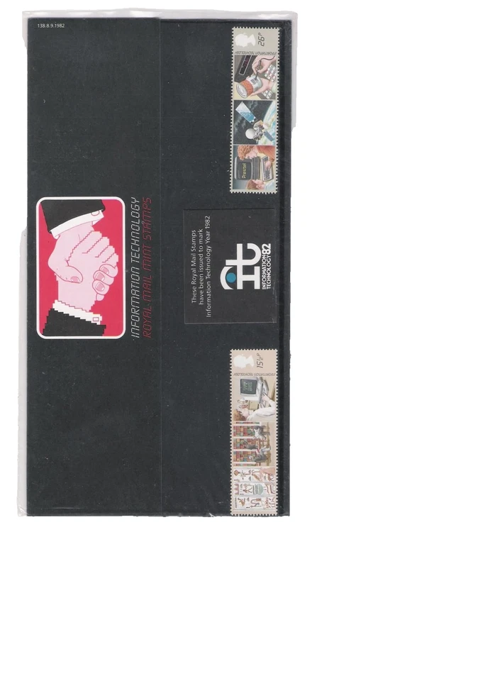 1982 КОРОЛЕВСКАЯ ПОЧТА ПРЕЗЕНТАЦИЯ УПАКОВКА ИНФОРМАЦИОННЫХ ТЕХНОЛОГИЙ НОВОМ ДЕСЯТИЧНЫЕ МАРКИ - Изображение 1 из 1