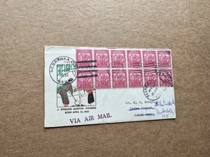 US 1934 FDC to Canal Zone +Arbor Day #717 +Dual Cachets +BLK12 Usage +Rerouted - Picture 1 of 2