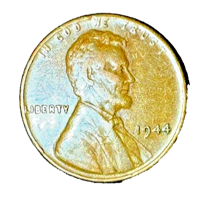 RARE 1944 Wheat Penny Error No Mint Mark “L” in Liberty Rim Error Cent Coin - Image 1 of 2