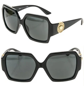 VERSACE 4453 Runway MEDUSA Black Gold Emblem Stud VE4453 Geometric Sunglasses - Bild 1 von 9