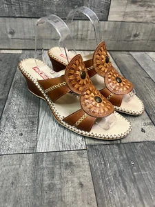 Sandalias Pikolinos Mujer Talla 39 UK 6 Cuero Marrón Cuñas Boho Verano y2k - Imagen 1 de 12
