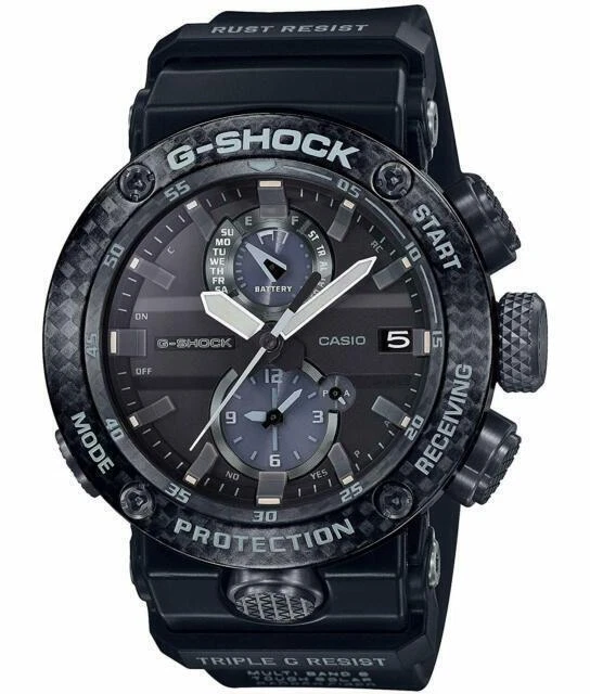 Casio Master of G - AIR Gravity Master 46.3mm Carbon Fiber Black Case with Carbon Fiber Insert Resin Black Strap Men's Wristwatch