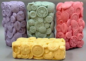 BUTTONS SILICONE MOLD for soap making and other crafts BUTTON CANDLE RESIN - Picture 1 of 13
