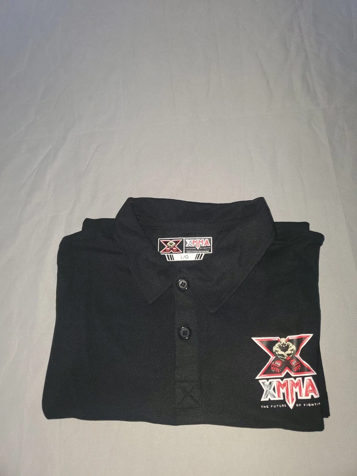 XMMA Polo Collared Short Sleeve Shirt Red And Black Men's Size Small - Image 1 of 4