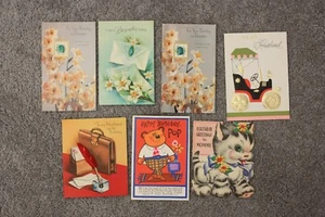 Vintage Lot of Seven 1960-70s Mixed Used Greeting Cards - Bild 1 von 1