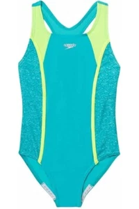 Speedo Girls Size XS Blue Green Pilling Resistant One Piece Swimsuit NWT - Picture 1 of 5