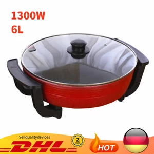 Elektrische Antihaft Hot Pot Topf 1300W Mit 2 Kammern Shabu Shabu Ø30cm +Deckel! - Bild 1 von 13