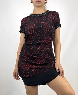 Mini Vestido ISABEL MARANT ETOILE Patrón Leopardo Seda Manga Corta Talla 1 Foto 1 de 4