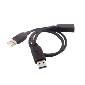 1pc USB 3.0 A Female to Dual USB Male 2.0 and 3.0 Charging Data Y Splitter Cable - Picture 1 of 6