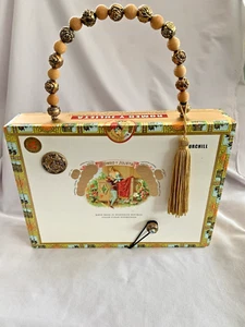 Vintage Romeo Y Julieta Cigar Box Purse/Handbag with Beaded Handle - Picture 1 of 8
