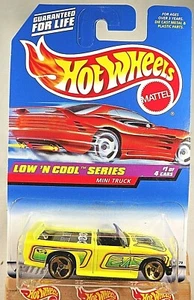1998 Hot Wheels #697 Low 'N Cool Serie 1/4 MINI LKW gelb mit Gold 3 Speichen - Bild 1 von 5