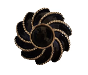 VTG AVON  Moonwind Royal Blue Swirl Glass Enamel Brooch Pin M18B signed 1972 - Picture 1 of 9