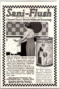 PRINT AD 1920 Sani-Flush Toilet Closet Bowl Cleaner SMALL 3 x 4 - Picture 1 of 3