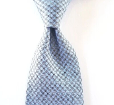 Richel Slate Blue & Taupe Print 100% Silk Tie 3 3/4" x 58" - Image 1 of 4