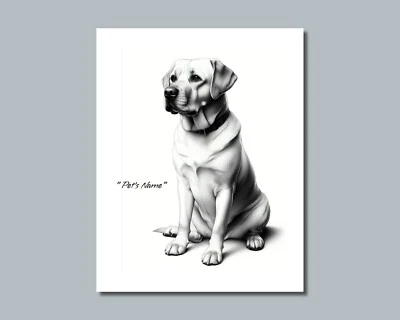 Personalized LABRADOR RETRIEVER Pet Print Photo DOG'S NAME Picture 8x10 11x14 P4 - Image 1 of 4